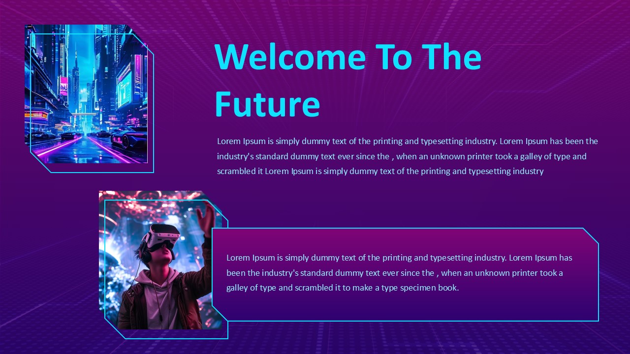 Free Purple Futuristic Powerpoint Template 3