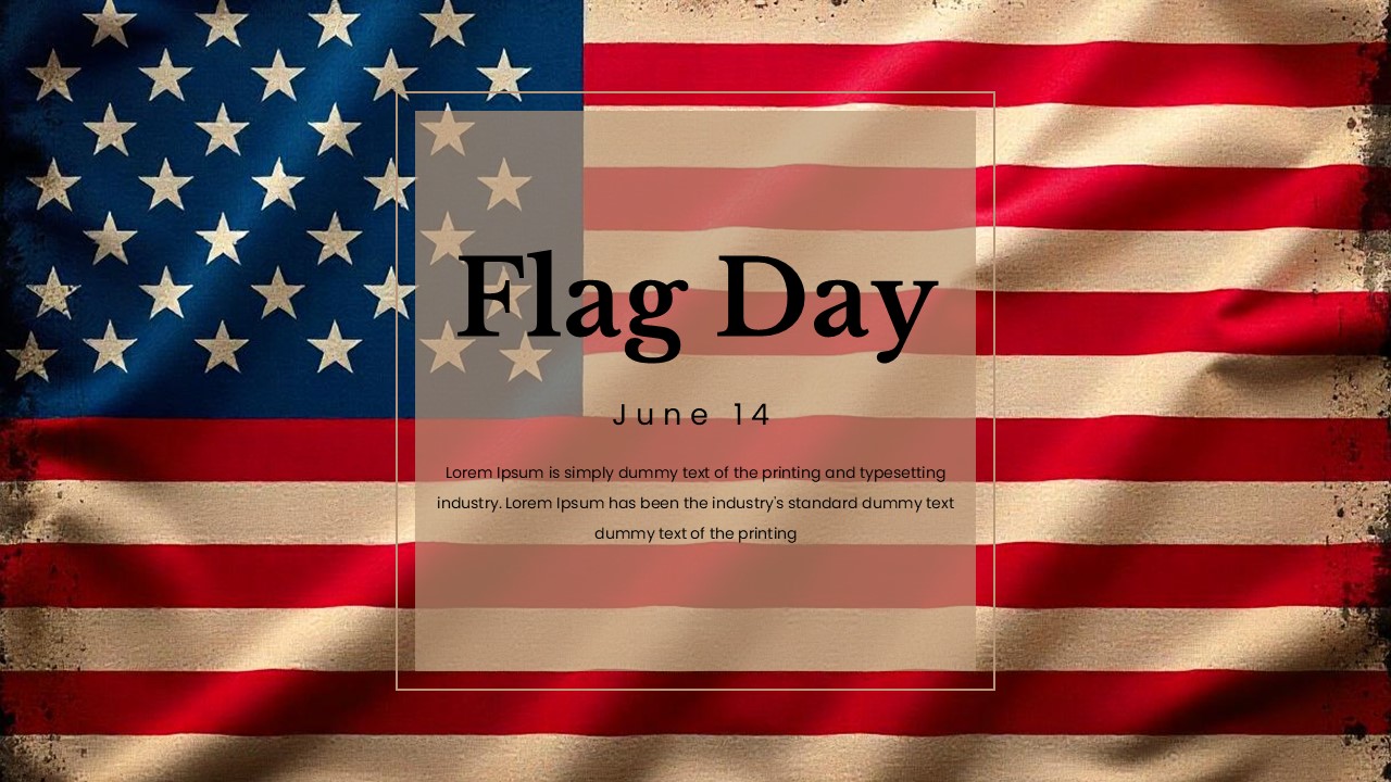 Free Us Flag Day Poster Powerpoint Template 1