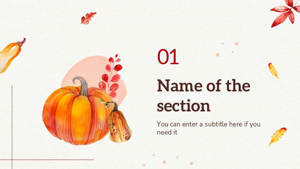 Free Watercolor Pumpkins Presentation Template 3