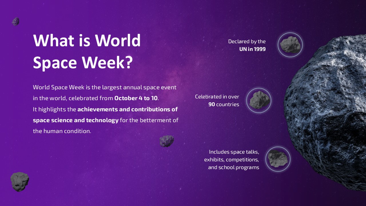 Free World Space Week Presentation Template 2