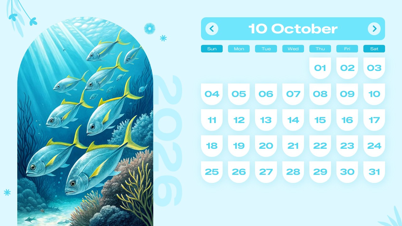 Free 2026 Calendar Powerpoint Template And Google Slides Theme 10