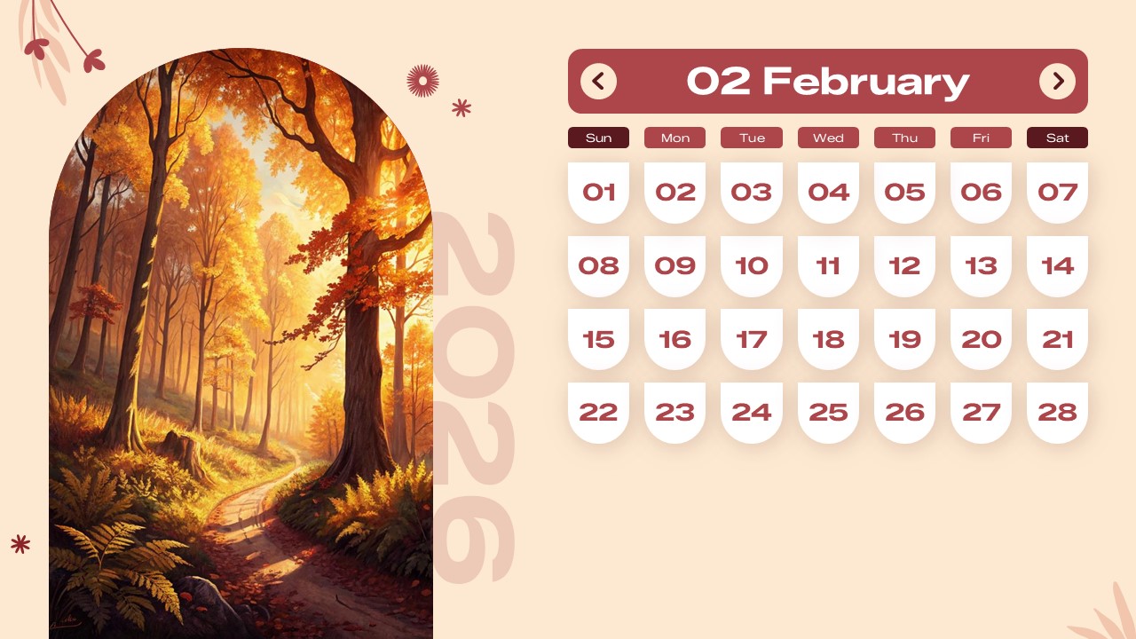 Free 2026 Calendar Powerpoint Template And Google Slides Theme 2