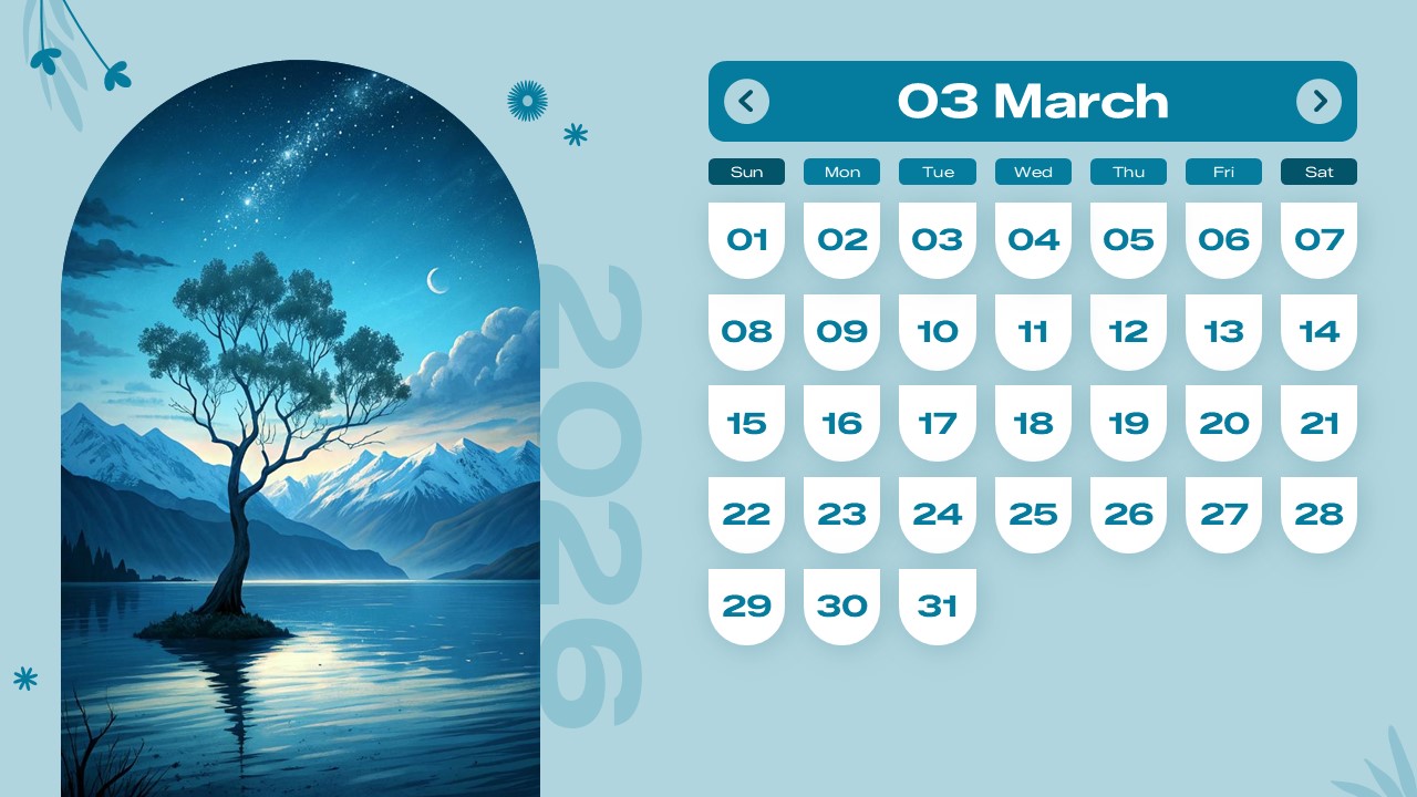 Free 2026 Calendar Powerpoint Template And Google Slides Theme 3