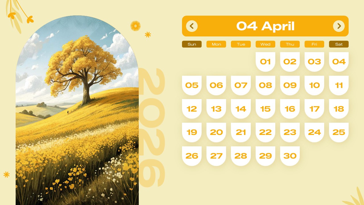Free 2026 Calendar Powerpoint Template And Google Slides Theme 4