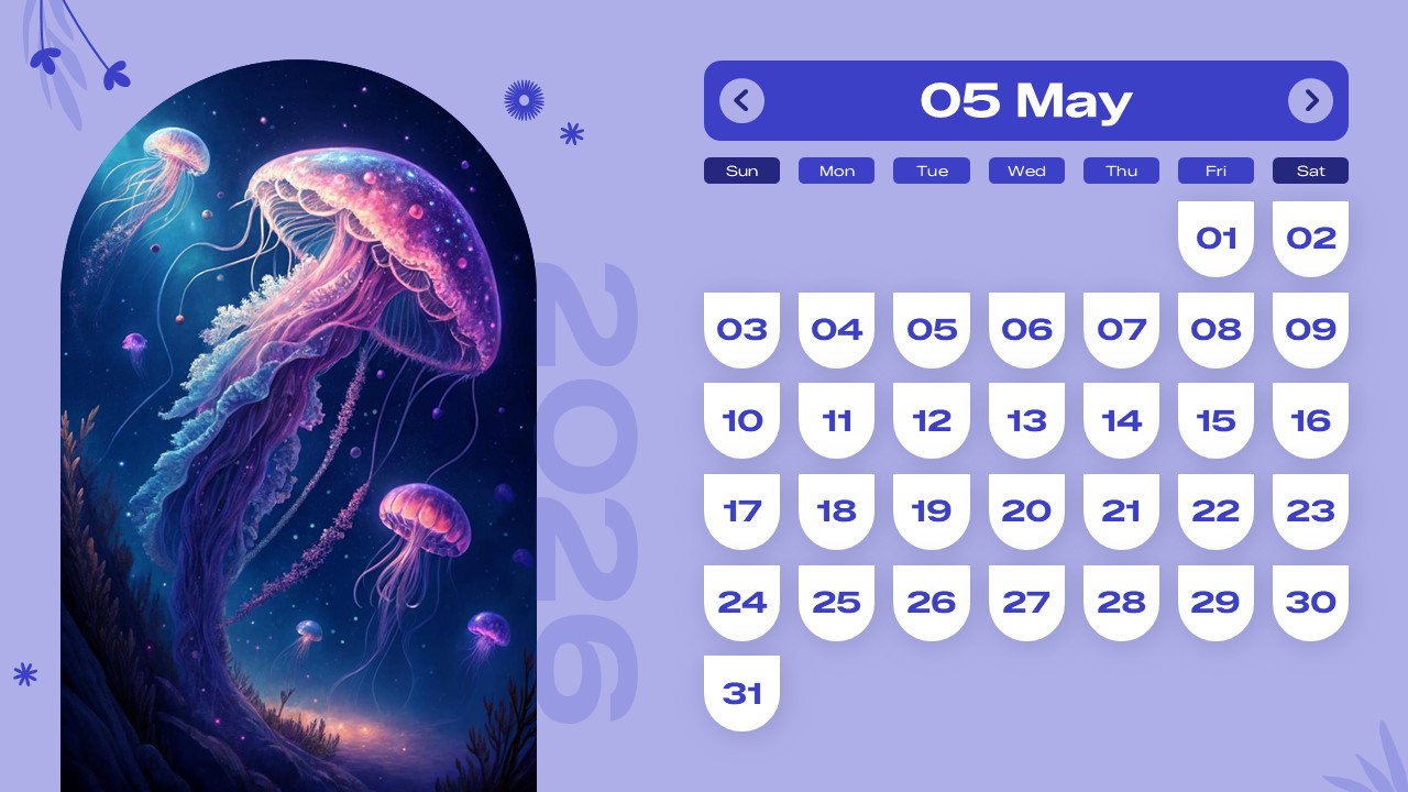 Free 2026 Calendar Powerpoint Template And Google Slides Theme 5