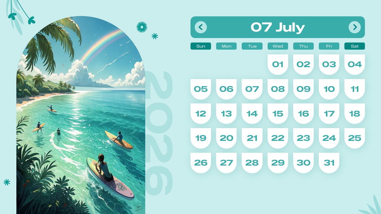 Free 2026 Calendar Powerpoint Template And Google Slides Theme 7