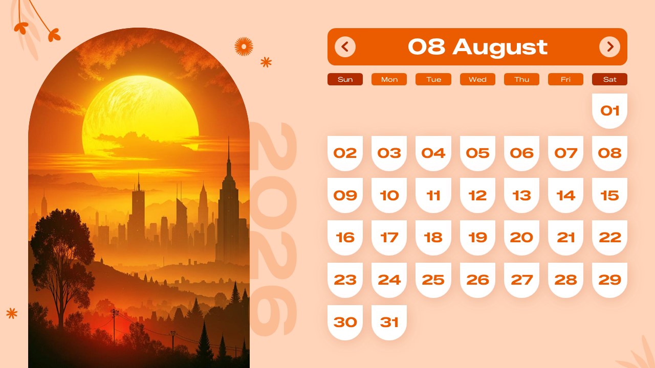 Free 2026 Calendar Powerpoint Template And Google Slides Theme 8