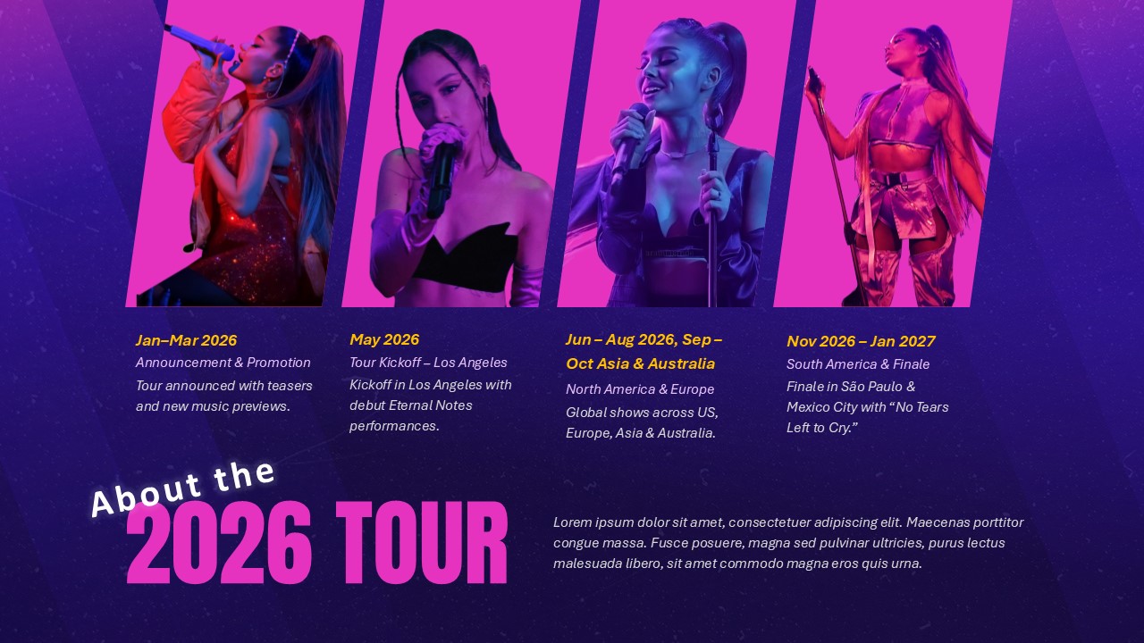 Free Ariana Grande Tour 2026 Powerpoint Template 2