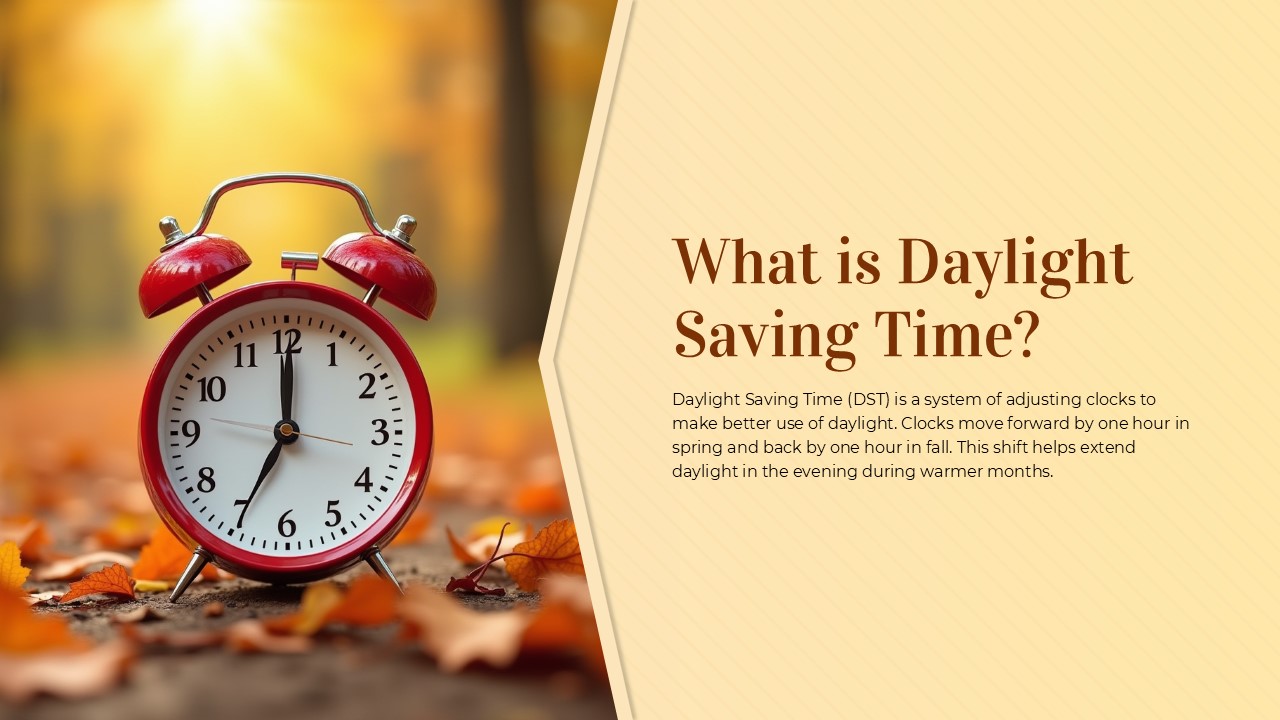 Free Daylight Saving Time Powerpoint Template And Slides Theme 2