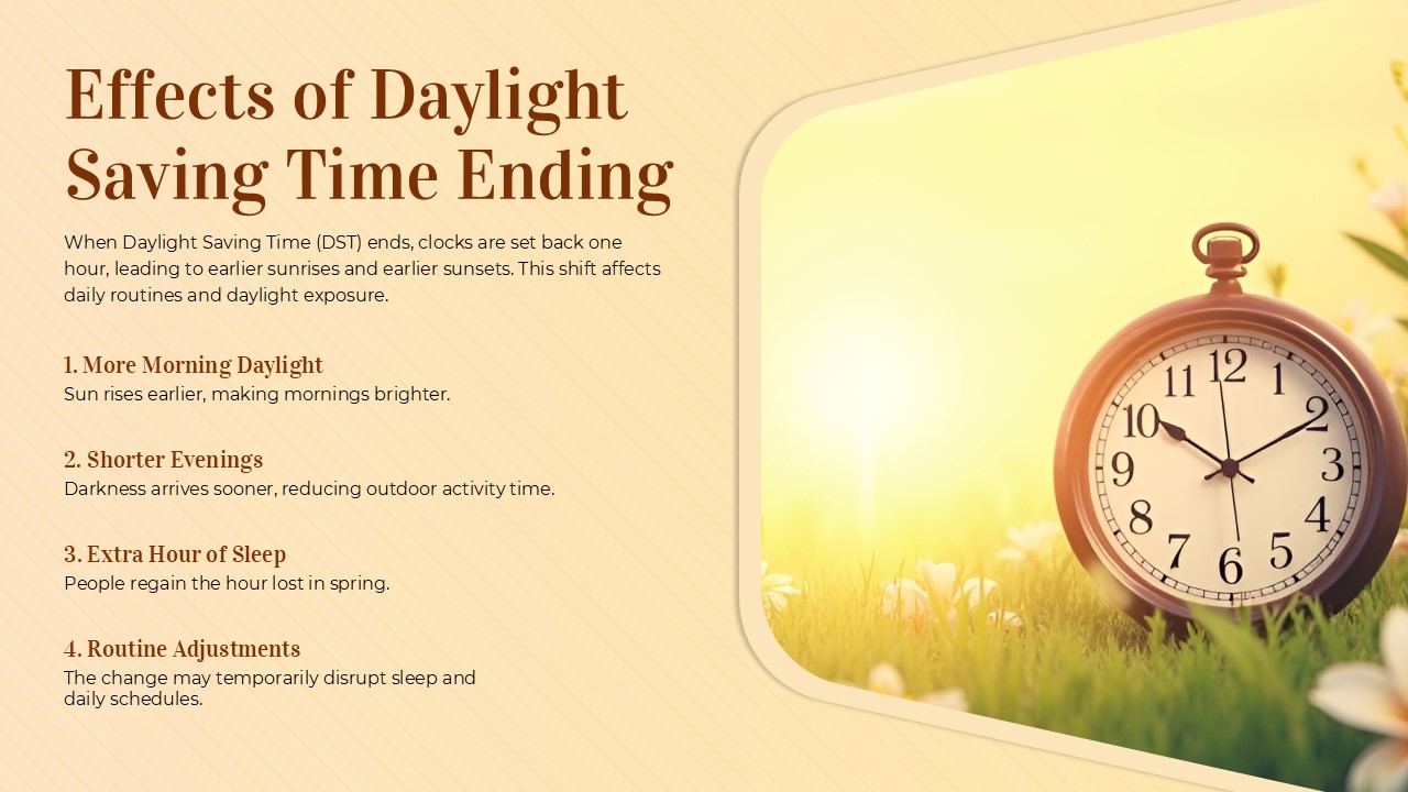 Free Daylight Saving Time Powerpoint Template And Slides Theme 9