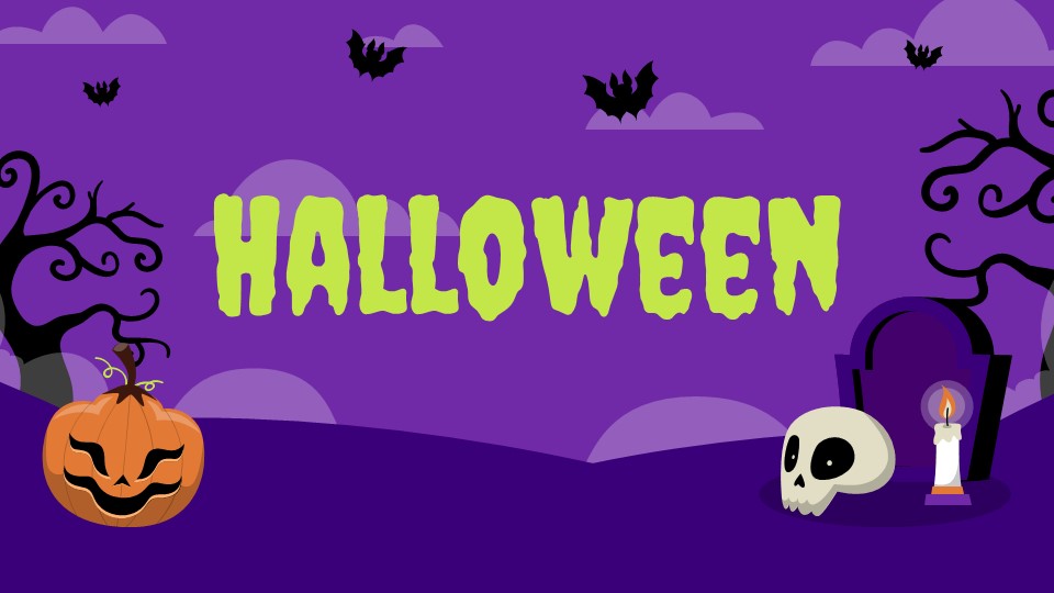 Free Halloween Themed Lesson Powerpoint Template 1