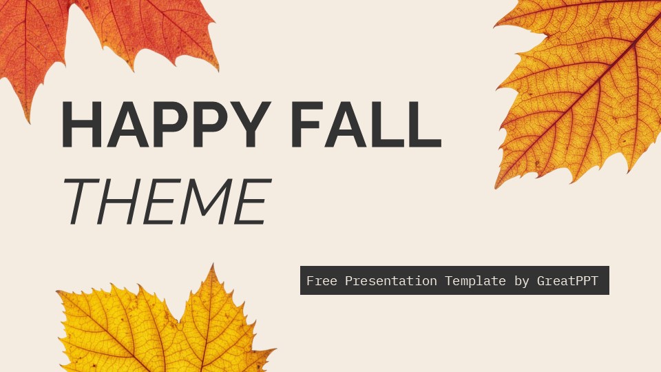 Free Minimalist Happy Fall Presentation Theme 1