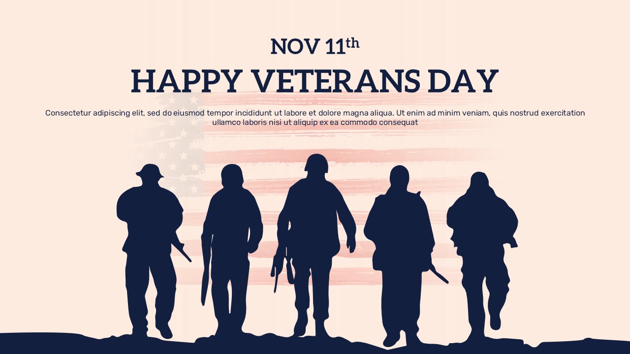 Happy Veterans Day Poster Powerpoint Template 2