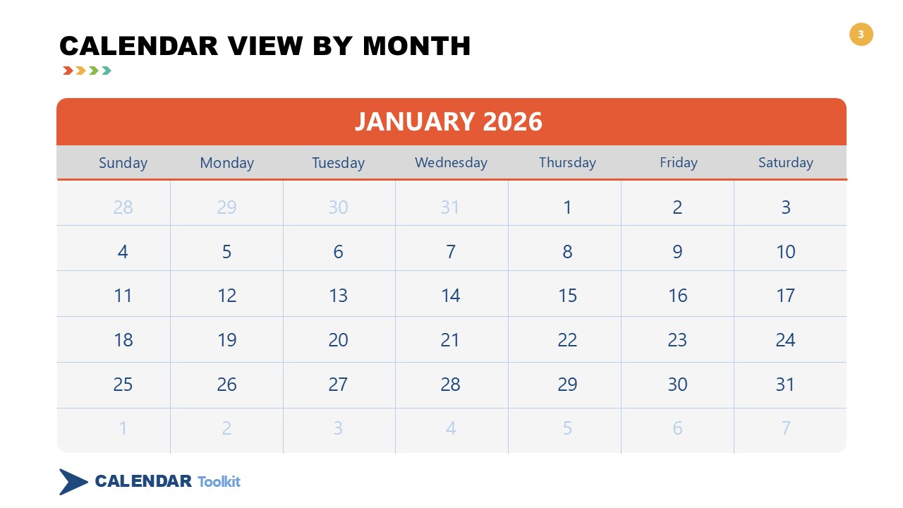 Free 2026 Calendar Powerpoint Template And Google Slides Theme 3