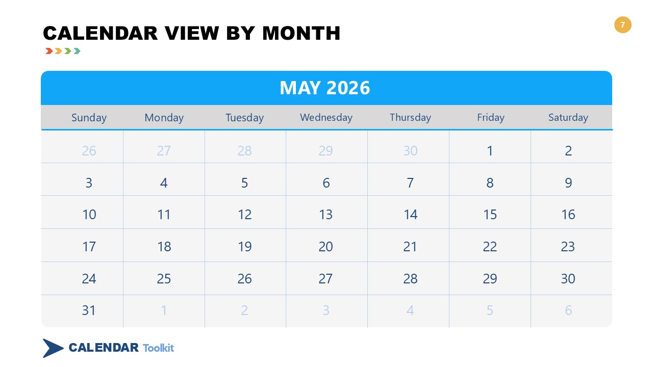Free 2026 Calendar Powerpoint Template And Google Slides Theme 7