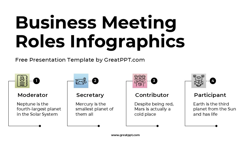 Free Business Meeting Roles Infographics For Powerpoint 1