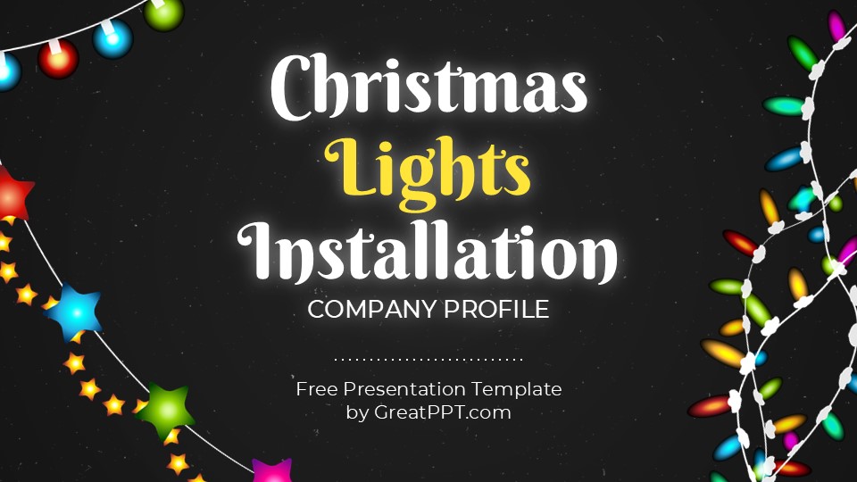 Free Christmas Lights Installation Company Powerpoint Template 1