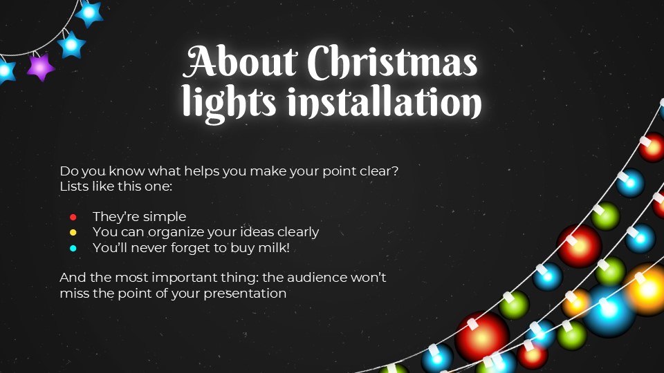 Free Christmas Lights Installation Company Powerpoint Template 3