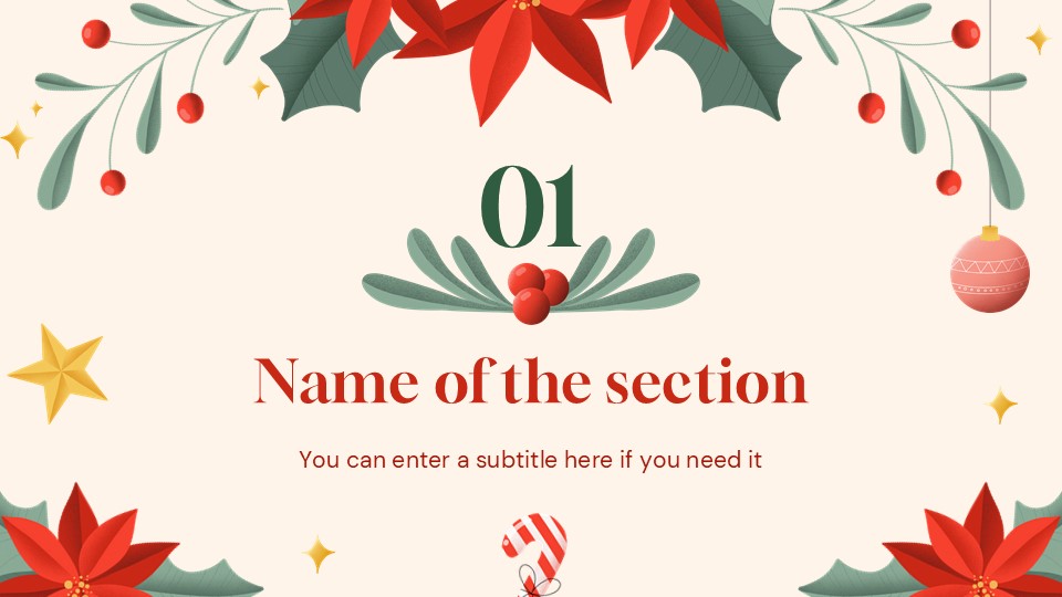 Free Christmas Mistletoe Presentation Theme 3