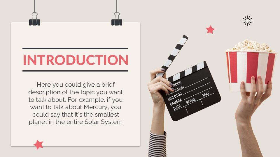 Free Cinema And Popcorn Theme Powerpoint And Google Slides 3