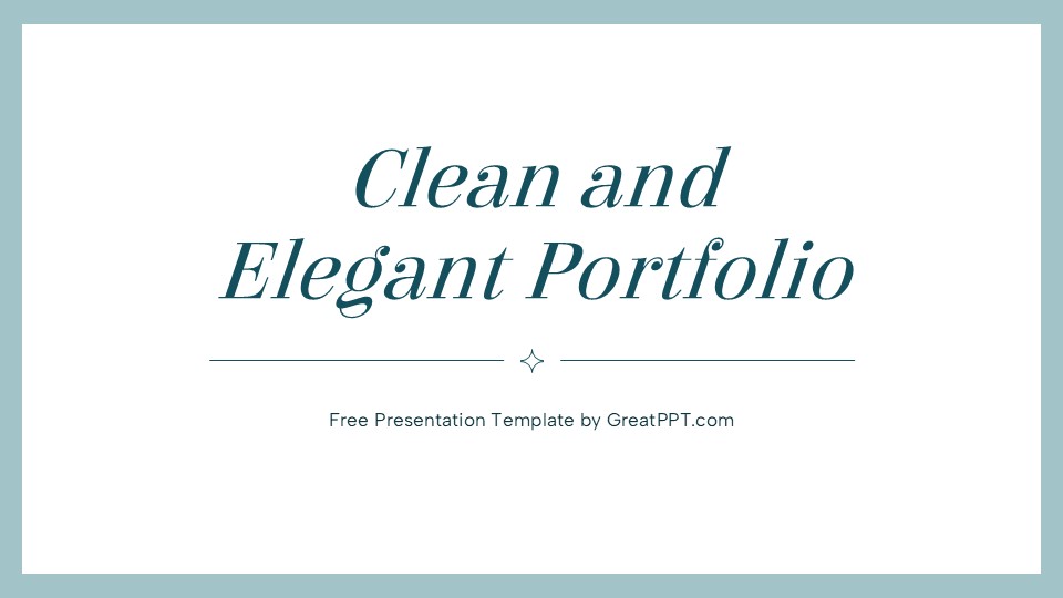 Free Clean And Elegant Portfolio Presentation Template 1