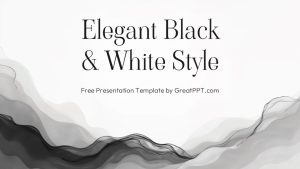 Free Elegant Black And White Style Powerpoint Template 1