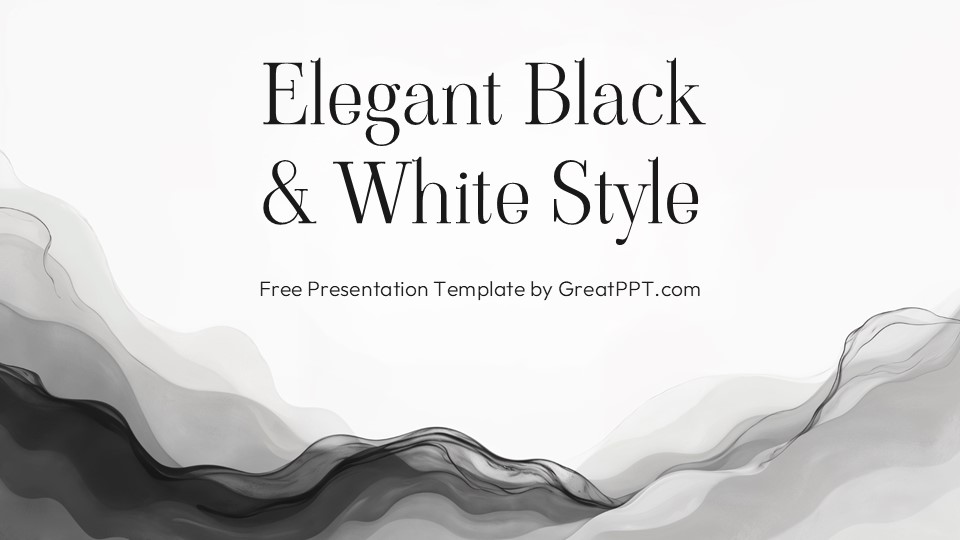 Free Elegant Black And White Style Powerpoint Template 1