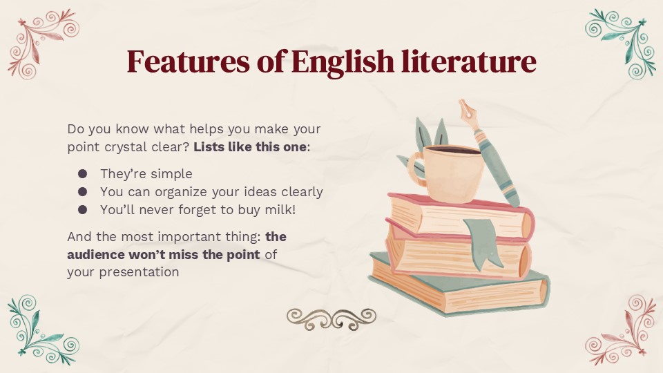 Free English Literature History Powerpoint Template 6