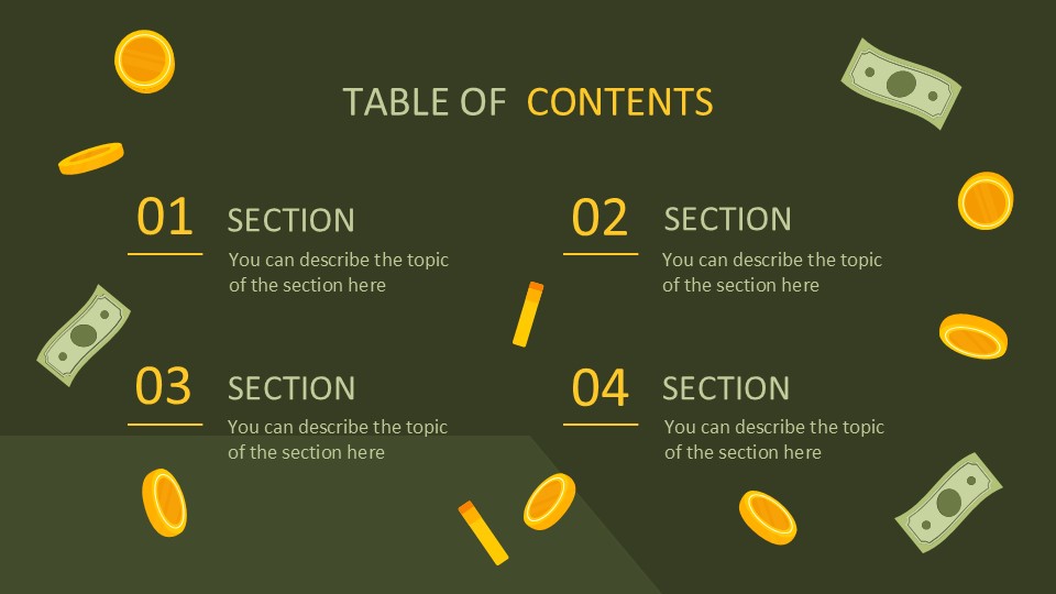 Free Falling Money Background Animation Powerpoint Template 2