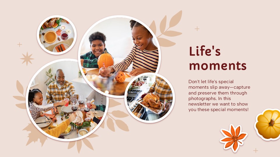 Free Happy Thanksgiving Newsletter Powerpoint Template 16