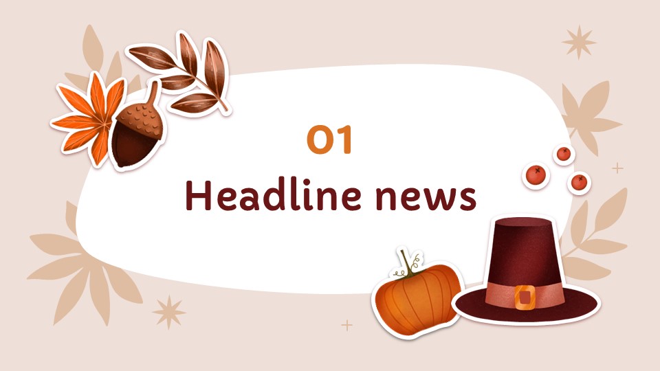 Free Happy Thanksgiving Newsletter Powerpoint Template 3