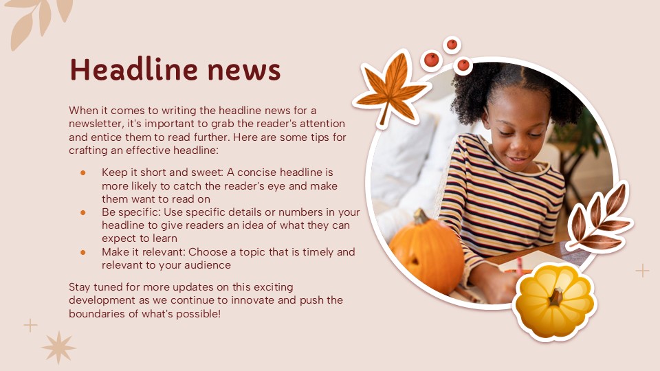 Free Happy Thanksgiving Newsletter Powerpoint Template 4