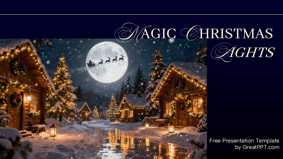 Free Magic Christmas Lights Powerpoint Template 1