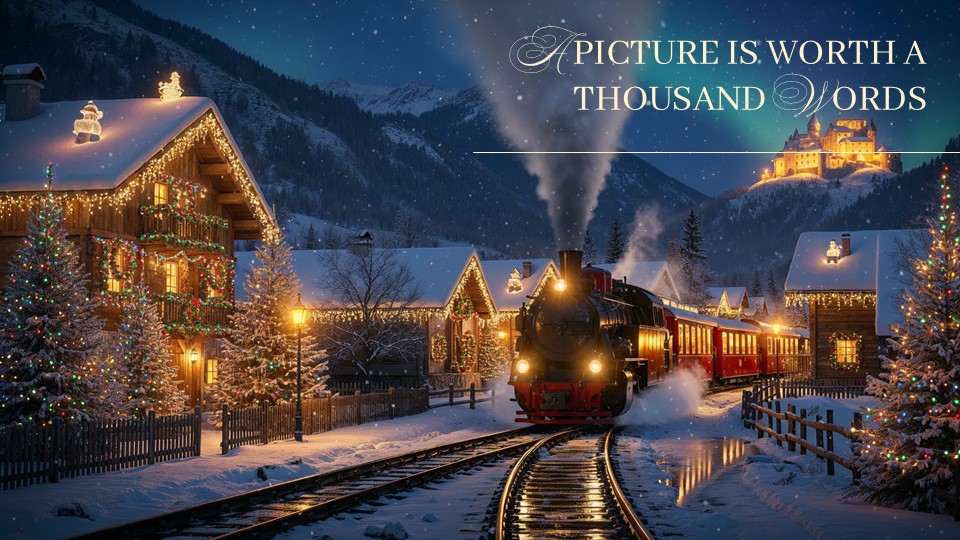 Free Magic Christmas Lights Powerpoint Template 9