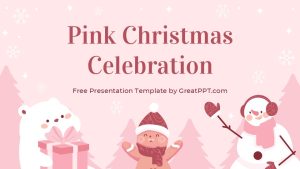 Free Pink Christmas Celebration Powerpoint Template 1