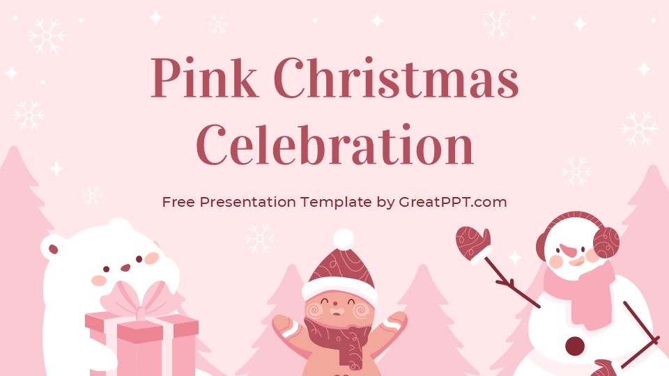 Free Pink Christmas Celebration Powerpoint Template 1