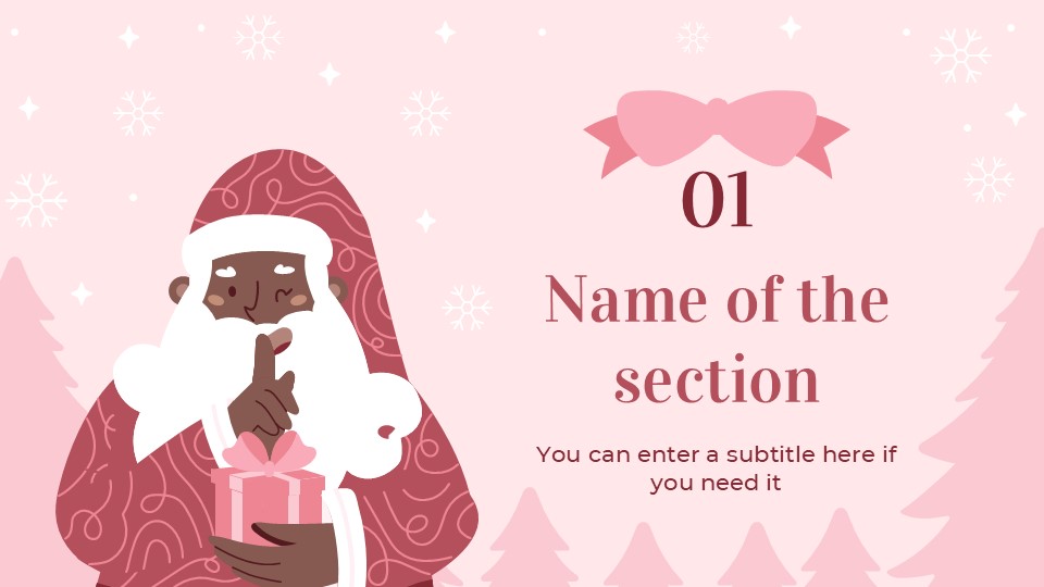Free Pink Christmas Celebration Powerpoint Template 3