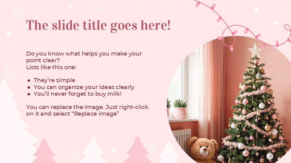 Free Pink Christmas Celebration Powerpoint Template 4