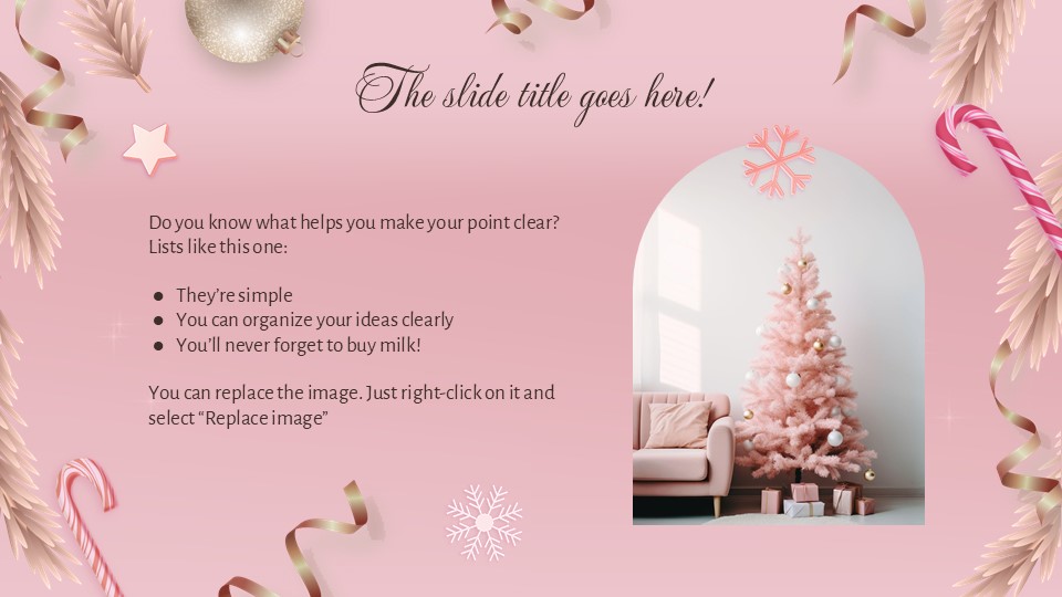 Free Pink Christmas Festivities Presentation Theme 4