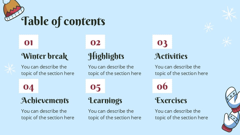 Free Winter Break Recap Presentation Theme 2
