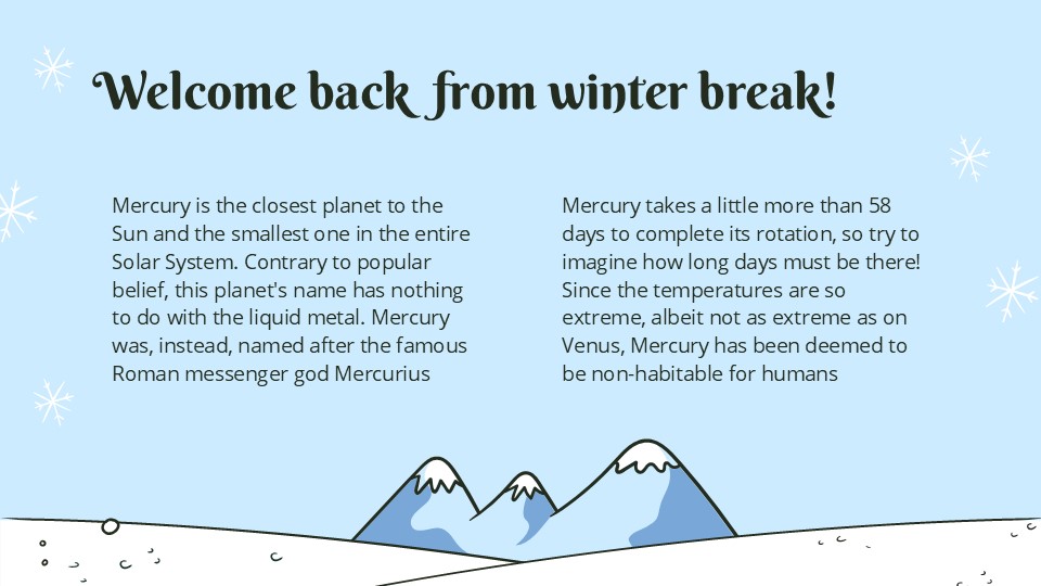 Free Winter Break Recap Presentation Theme 5