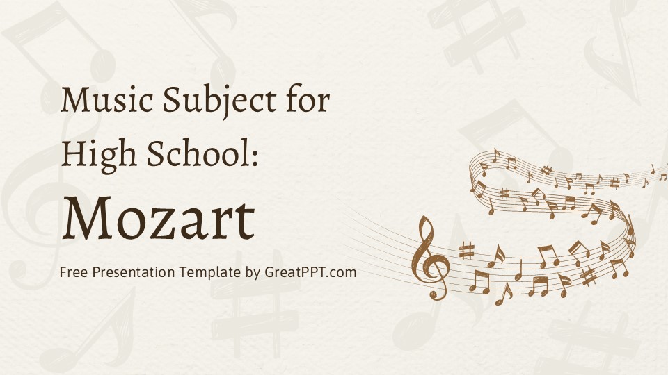 Music Subject For High School Mozart Powerpoint Template 1