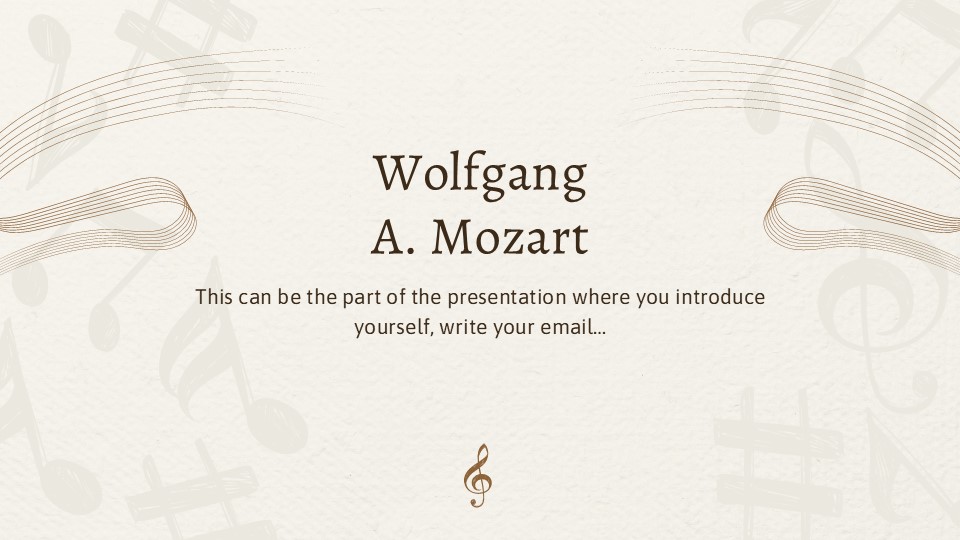 Music Subject For High School Mozart Powerpoint Template 3