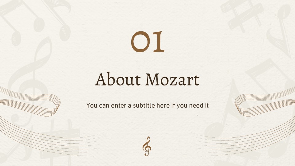 Music Subject For High School Mozart Powerpoint Template 4
