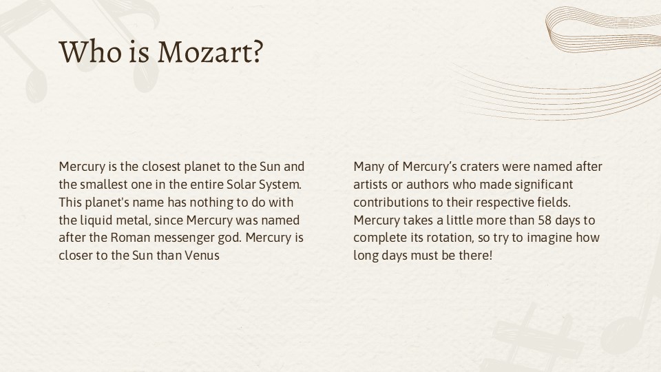 Music Subject For High School Mozart Powerpoint Template 5