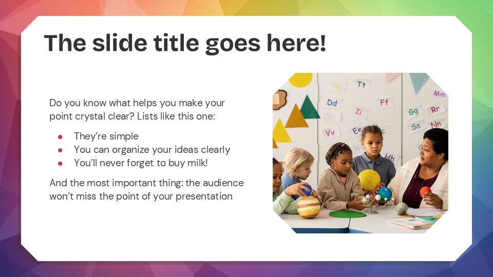 Colorful Low Poly Lesson For Elementary Presentation Theme 5