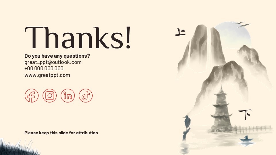 Free Ancient Chinese Characters Powerpoint Template 34