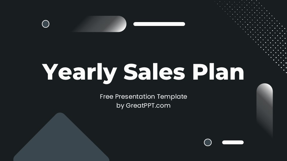 Free Black Yearly Sales Plan Presentation Theme 1