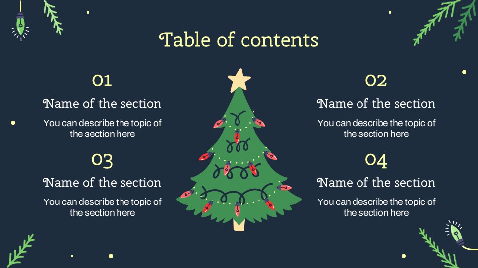 Free Christmas Tree Lights Presentation Theme 2