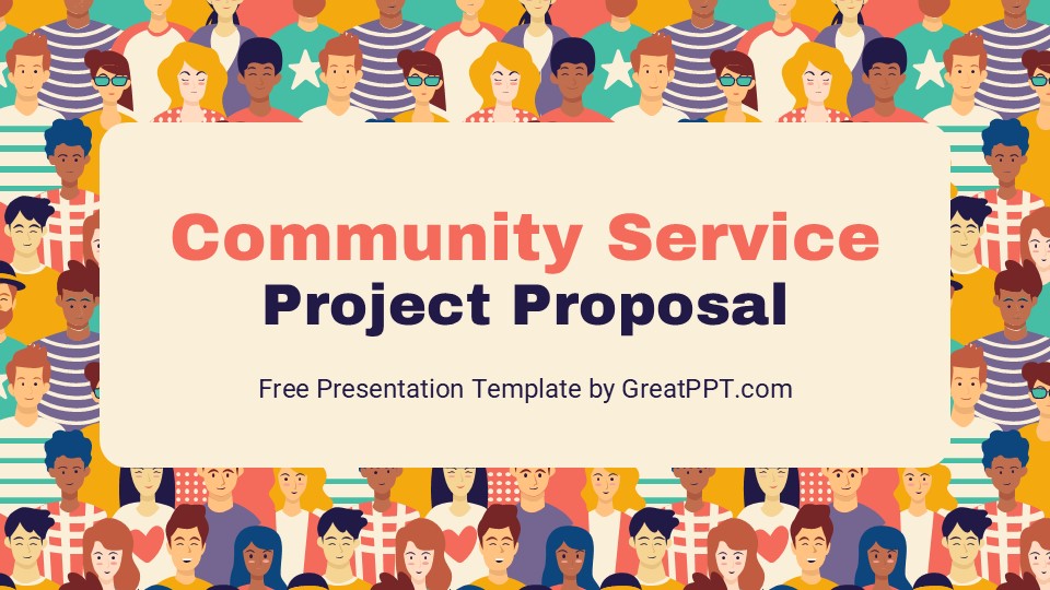 Free Community Service Project Proposal Powerpoint Template 1